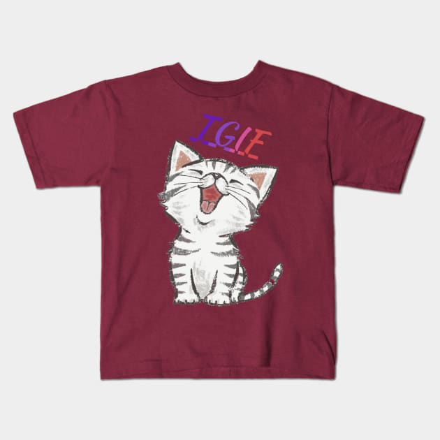 TGIF Funny Cat Kids T-Shirt by PatBelDesign